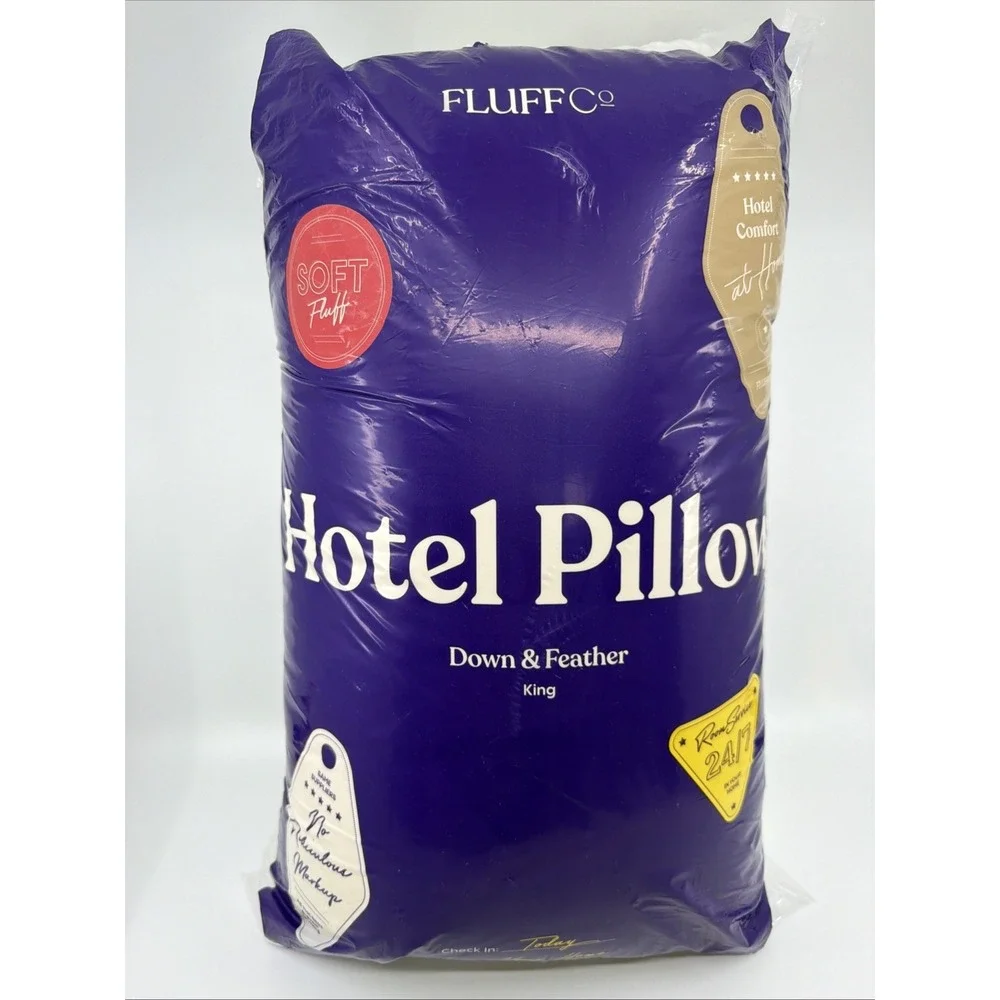 Fluff Co Down & Feather PILLOW / Soft & KING Size - BRAND NEW IN BAG Sealed
